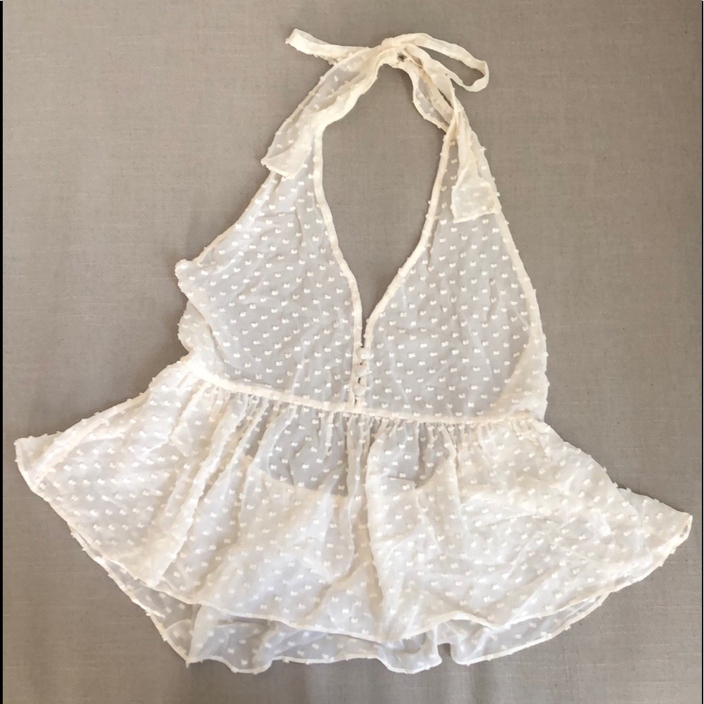 Silk camisole & panty set with textured dot pattern